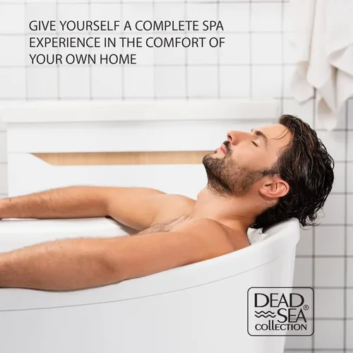 Miniatura 5 de Dead Sea Collection Sales de baño para hombres con aceite de sándalo, baño de recuperación muscular, sal pura del mar muerto para calmar y relajar
