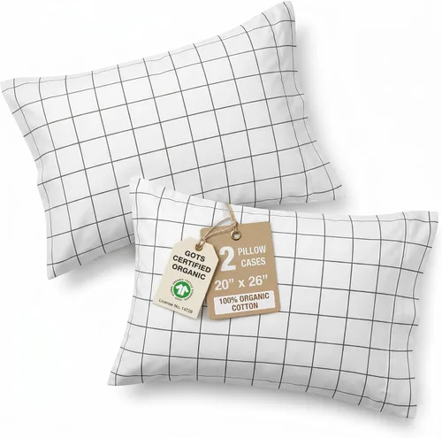 Miniatura 40 de Lane Linen - Juego de 2 fundas de almohada, 100% algodón orgánico puro, tamaño king, color amarillo claro/vainilla (20 x 36 pulgadas)