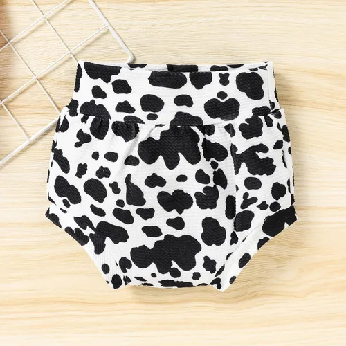 Miniatura 19 de Conjunto de ropa para bebé niña de 1er cumpleaños con mangas con volantes + pantalones cortos estampados + diadema para tartas