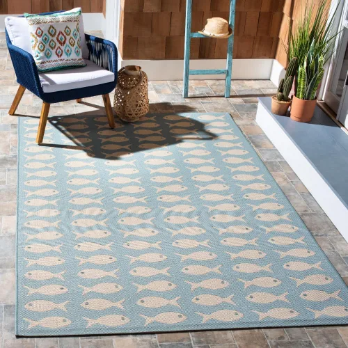 Miniatura 21 de SAFAVIEH Alfombra lavable para exteriores, colección Patio de 2.3 x 6.7 pies, color negro y beige, no desprende pelusa y fácil limpieza, ideal