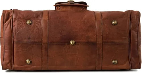 Miniatura 4 de Berliner Bags Bolsa de lona de cuero vintage New York para viajes o el gimnasio, bolsa de noche para hombres y mujeres, marrón (Brown XL), Vintage