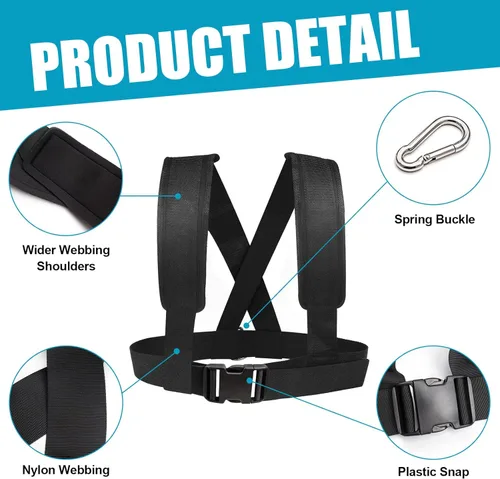 Miniatura 3 de YNXing Arnés de trineo Entrenador de Resistencia y Asistencia Entrenador de Resistencia de Entrenamiento Físico Kit de Cuerda de Resistencia Mejora