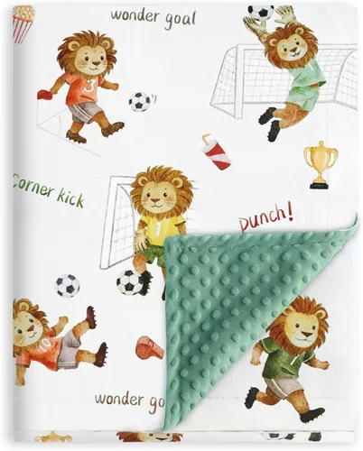 Miniatura 10 de BORITAR Manta de bebé para niños y niñas, súper suave de doble capa de minky con respaldo punteado, encantadora manta con diseño de animales