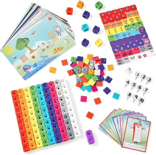 Miniatura 5 de hand2mind MathLink Cubes Numberblocks Juego de Actividades 1-10, 30 Actividades de Aprendizaje Preescolar, Bloques de Conteo, Cubos de Enlace