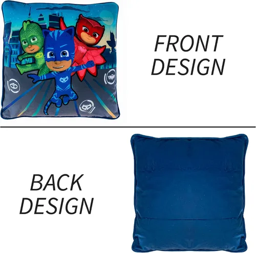 Miniatura 3 de Franco Funda de almohada decorativa suave para niños, 15 x 15 pulgadas, PJ Masks