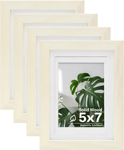 Miniatura 17 de Egofine - Juego de 4 portarretratos 8 x 10 pulgadas de madera maciza y cubierta de plexiglás de 4 x 6/5 x 7 pulgadas con paspartú u 8 x 10 pulgadas