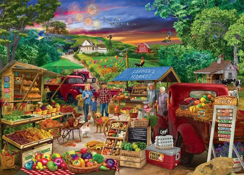 Toynk Farmer's Market Country BPumpkin Puzzle para adultos y niños | Difícil rompecabezas de 1000 piezas | Divertidos regalos de cuarentena | Teaser
