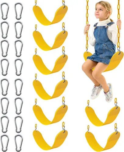 Miniatura 12 de Sunnyglade Juego de 2 columpios resistentes con cadena de 66 pulgadas, accesorios de repuesto con ganchos a presión, soporta 250 libras (2, verde)