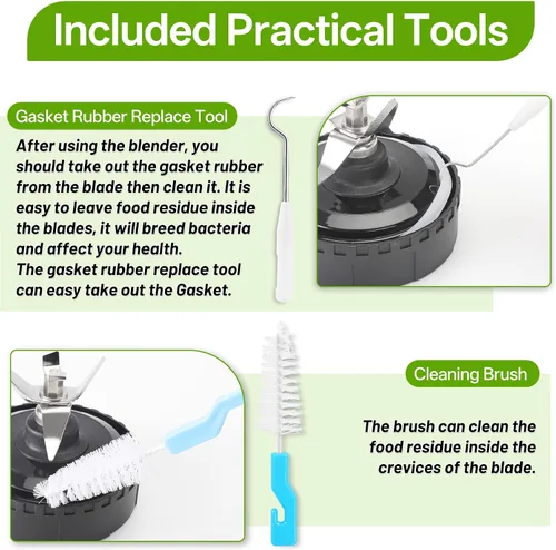 Miniatura 6 de Paquete de 1 cuchilla extractor de 5 aletas para piezas de repuesto de licuadora Ninja, cuchilla de licuadora de 3.35 pulgadas/3.3 in compatible