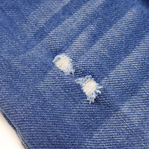 Miniatura 4 de KIDSCOOL SPACE Pantalones de mezclilla ajustados para bebés y niños pequeños, overol de mezclilla con bolsillo grande rasgado