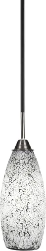 Miniatura 171 de Toltec Lighting Paramount - Mini colgante de 1 luz en acabado negro mate con cristal de arte perla de 7 pulgadas y estilo negro