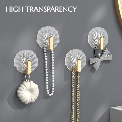 Miniatura 6 de Ganchos adhesivos de pared, ganchos decorativos resistentes para llaves, bolsos, sobre la puerta, paquete de 4