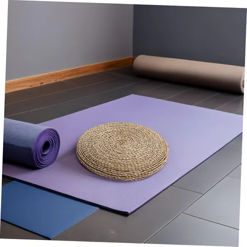 Miniatura 8 de UPKOCH Cojín redondo de tejido de paja hecho a mano tatami para yoga, meditación, relleno, cómoda almohada de piso para sala de estar, uso
