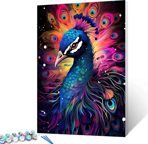 Miniatura 16 de Tucocoo Kits de pintura de búho de graffiti por números con pinceles y pigmento acrílico sobre lienzo para adultos, imagen de estilo colorido