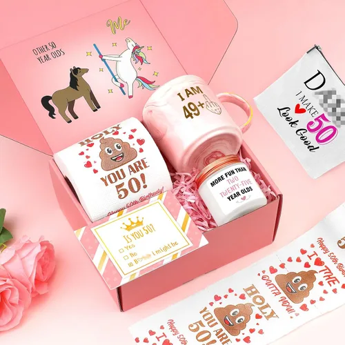 Miniatura 2 de Regalos de cumpleaños número 50 para ella, decoraciones divertidas y felices para el cumpleaños número 50 para mujeres, regalos de 50 años