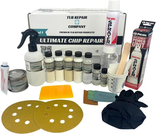 Miniatura 6 de Kit de reparación de bañera para grietas en el piso con color a juego, kit de reparación de fibra de vidrio resistente, reparaciones sin costuras