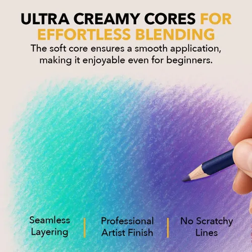 Miniatura 3 de Castle Art Supplies Gold Standard - Juego de 120 lápices para colorear con extras, núcleos de colores a base de aceite que se mantienen más