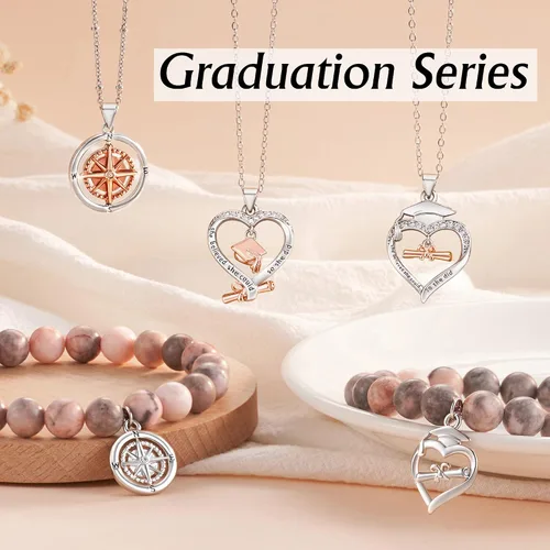 Miniatura 8 de Shonyin Regalos de graduación para ella 2024, collar de graduación para 5, quinto, 8, 6 colegio, escuela secundaria, maestría, enfermera, doctorado
