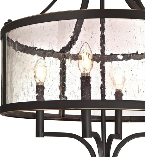 Miniatura 3 de Westinghouse 6368400 Belle View - Lámpara de araña de cristal transparente con cuatro luces para interiores, acabado de bronce aceitado con reflejos