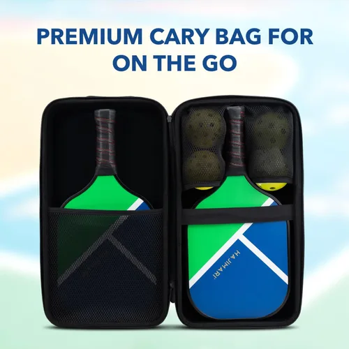 Miniatura 7 de HAJIMARI USAPA - Juego de 4 raquetas de pickleball con bolas para interiores y exteriores, bolsa de transporte Paleta ligera de fibra de carbono