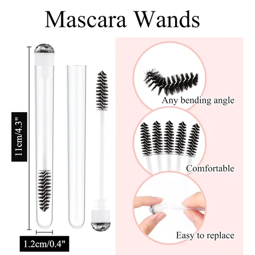 Miniatura 2 de Dming - 20 unidades de cepillo para pestañas, herramienta de maquillaje, suministros para extensiones de pestañas, cepillo de limpieza, rímel