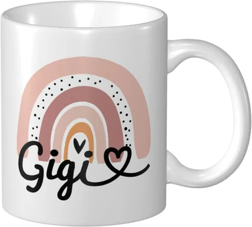 Miniatura 12 de Divertida taza de café para tía, regalo de cumpleaños/Navidad de sobrino/sobrino, taza de cerámica de arte arcoíris para tía, regalo lindo y único