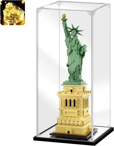 Miniatura 19 de Vitrina acrílica para coleccionables, caja de exhibición para ensamblar para Lego 75300 75304 75349, modelo de casco, caja acrílica transparente