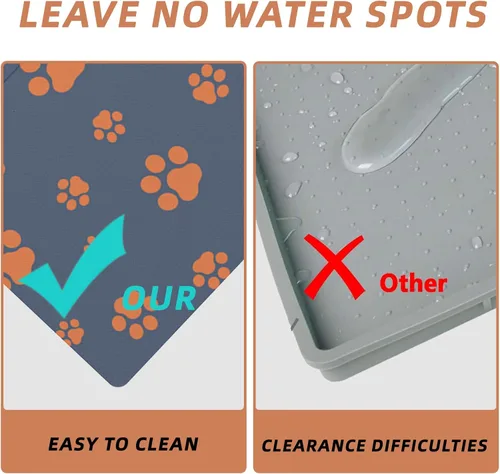 Miniatura 3 de Tapete de 12"×20" para comida de perro - Tapete absorbente para comida y agua, sin manchas, secado rápido, tapete para cuenco de gato, tapete