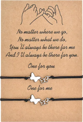 BOCHOI Pinky Promise - Pulseras a juego para parejas, mejor amiga, mejor amiga, amistad, madre, hija, niña, él, novia, novio