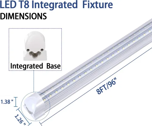 Miniatura 2 de TRLIFE Lámparas LED para tienda de 8 pies, tubo de luz LED de 72 W, 8 pies, 5000 K, luz diurna blanca de doble cara T8 en forma de V integradas