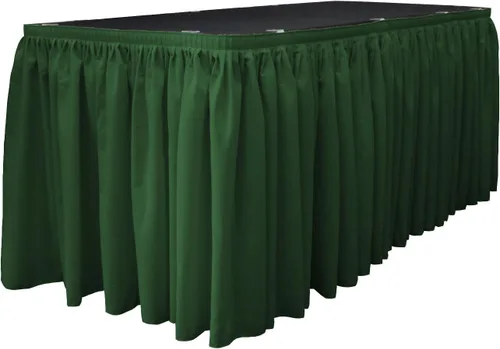 Miniatura 48 de LA Linen Falda de mesa de popelina de poliéster para mesas rectangulares, tela plisada para banquetes de boda, 14 pies por 29 pulgadas de largo