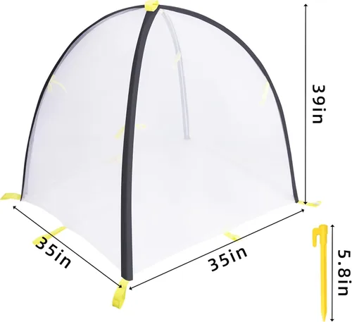 Miniatura 2 de PURPLE STAR 1N Cubierta de barrera de insectos de 35 x 35 x 39 pulgadas, cubierta de malla para proteger insectos y pájaros con estacas