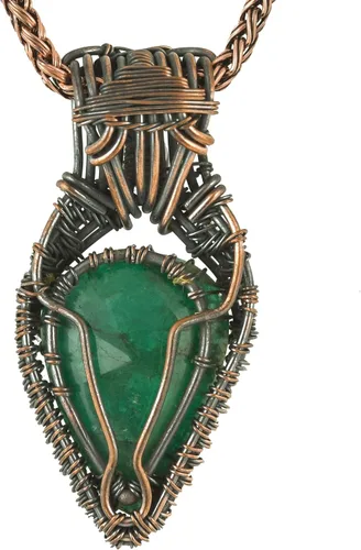 Miniatura 25 de Impresionante collar con colgante de árbol de la vida de cobre con piedras preciosas hechas a mano y cadena de 20 pulgadas, perfecto