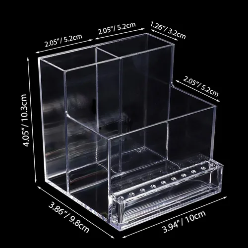 Miniatura 2 de Noverlife Caja de almacenamiento de brocas para mini taladro de uñas de 10 agujeros y brocas, organizador transparente de brocas de lima para uñas