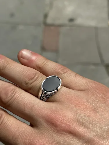 Miniatura 6 de Minimal Black Onyx Signet Ring, Wedding Ring For Men, Oval Onyx Ring, Minimalist Signet Ring, 925k Sterling Silver Ring, Gift For Him