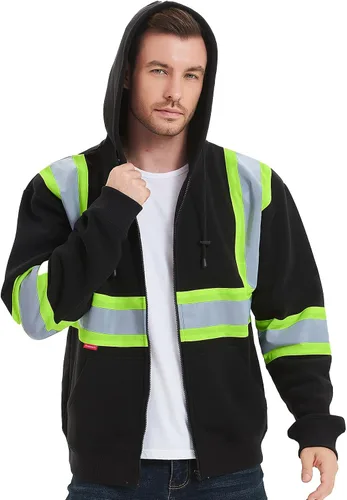 Miniatura 6 de ProtectX Hi Vis - Sudadera con capucha para hombres y mujeres, de alta visibilidad, reflectante, con bolsillos, para construcción, trabajo, clase 3