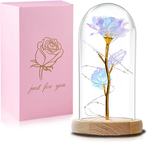 Miniatura 10 de QUNPON Regalos de rosas para el día de la madre, regalos de rosas para mujeres, regalos de cumpleaños para mujeres, flores de mariposa moradas