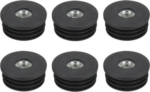 Miniatura 15 de Uxcell 4 piezas de insertos roscados M8 para tubo redondo de 0.748 in/0.75 pulgadas, insertos de plástico negro para tapas de extremos de silla