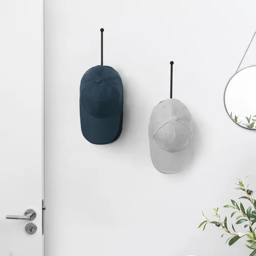 Miniatura 2 de Dahey 2 organizadores de sombreros modernos de metal para gorras de béisbol, soporte de pared, 7.9 pulgadas, ahorro de espacio, gancho