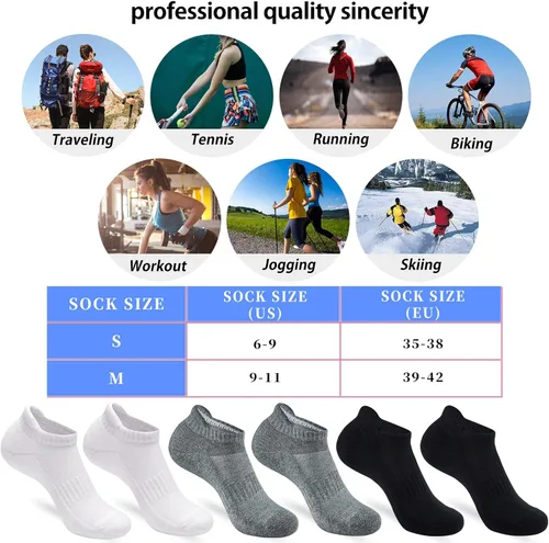 Miniatura 6 de ATBITER Ankle Socks Women's Running Athletic No Show Tab Socks Cushioned Low Cut 6-Pairs