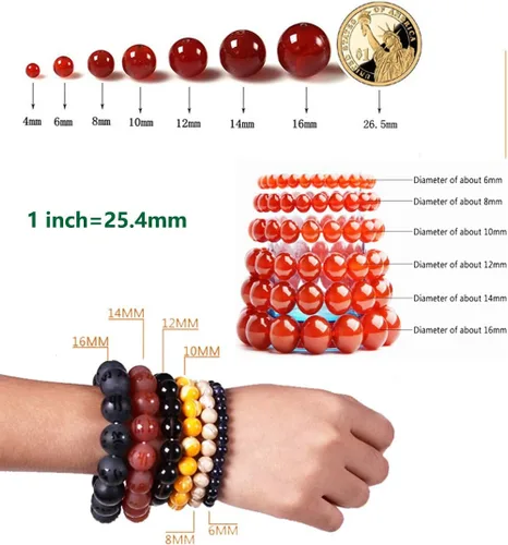 Miniatura 5 de 7 cuentas de piedra natural de chakras, mezcladas, 100 piezas redondas de 0.315 pulgadas (0.315 in), cuentas redondas de piedra auténtica, cuentas
