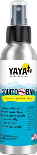 SQUITO BAN - Repelente de mosquitos Yaya Organics | Spray de insectos totalmente natural hecho con aceites esenciales, apto para familias, sin DEET,