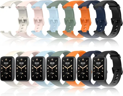 Paquete de 7 pulseras para Xiaomi Mi Band 7 Pro correas de repuesto de silicona TPU Correa de reloj ajustable y colorida compatible con Xiaomi Smart