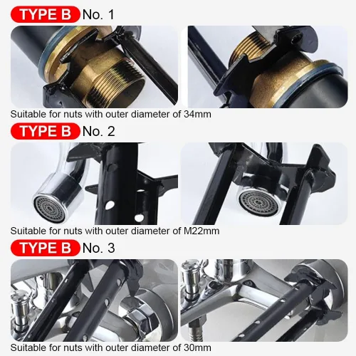 Miniatura 3 de 2 llaves multifuncionales para fregadero, llave de grifo de lavabo, herramientas de fontanería para espacios reducidos, cocina, baño, hogar