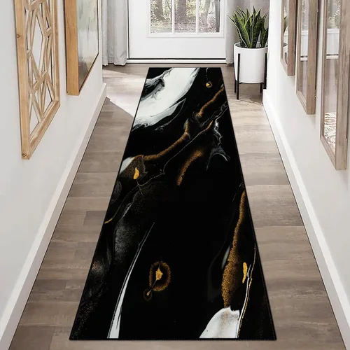 Miniatura 17 de Alfombra abstracta moderna de 2 x 3 pies, alfombra de baño con textura de mármol azul, antideslizante, lavable, alfombra de pelo bajo