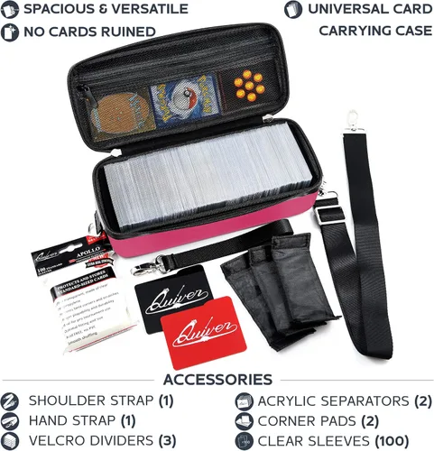 Miniatura 3 de Quiver Time Estuche de transporte de tarjetas Pink Bolt para cartas de Pokémon y otros juegos TCG, bolsa de almacenamiento para cartas de Rosa
