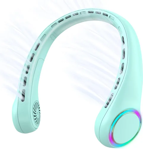 Miniatura 15 de Ventilador de cuello, ventilador portátil con vida útil de 5 a 17 horas, ventilador de cuello de 4000 mAh con 3 velocidades ajustables y 64 luces