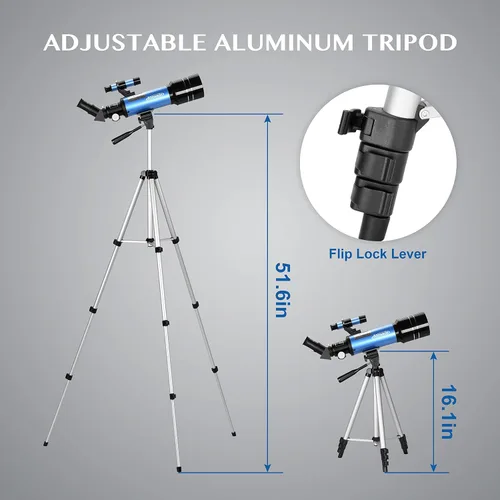 Miniatura 6 de AOMEKIE 40070 Telescopios para principiantes y adultos de Astronomía Telescopios astronómicos de 2.756 in con trípode ajustable K6 y K25 oculares