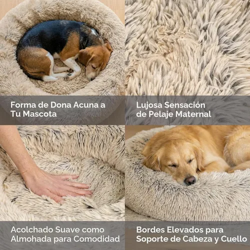 Miniatura 3 de Best Friends by Sheri - The Original Calming Donut - Cama calmante en forma de dona para perros y gatos - Pelo largo, gris escarcha, S, 23 x 23