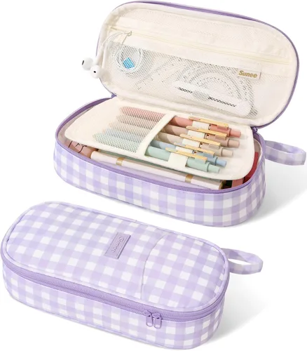 Miniatura 20 de Estuche Lindo para Lápices SUNEE, Funda Estética para Bolígrafos, Bolsa Grande para Lápices de Color con Cremallera, Almacenamiento y Organizador